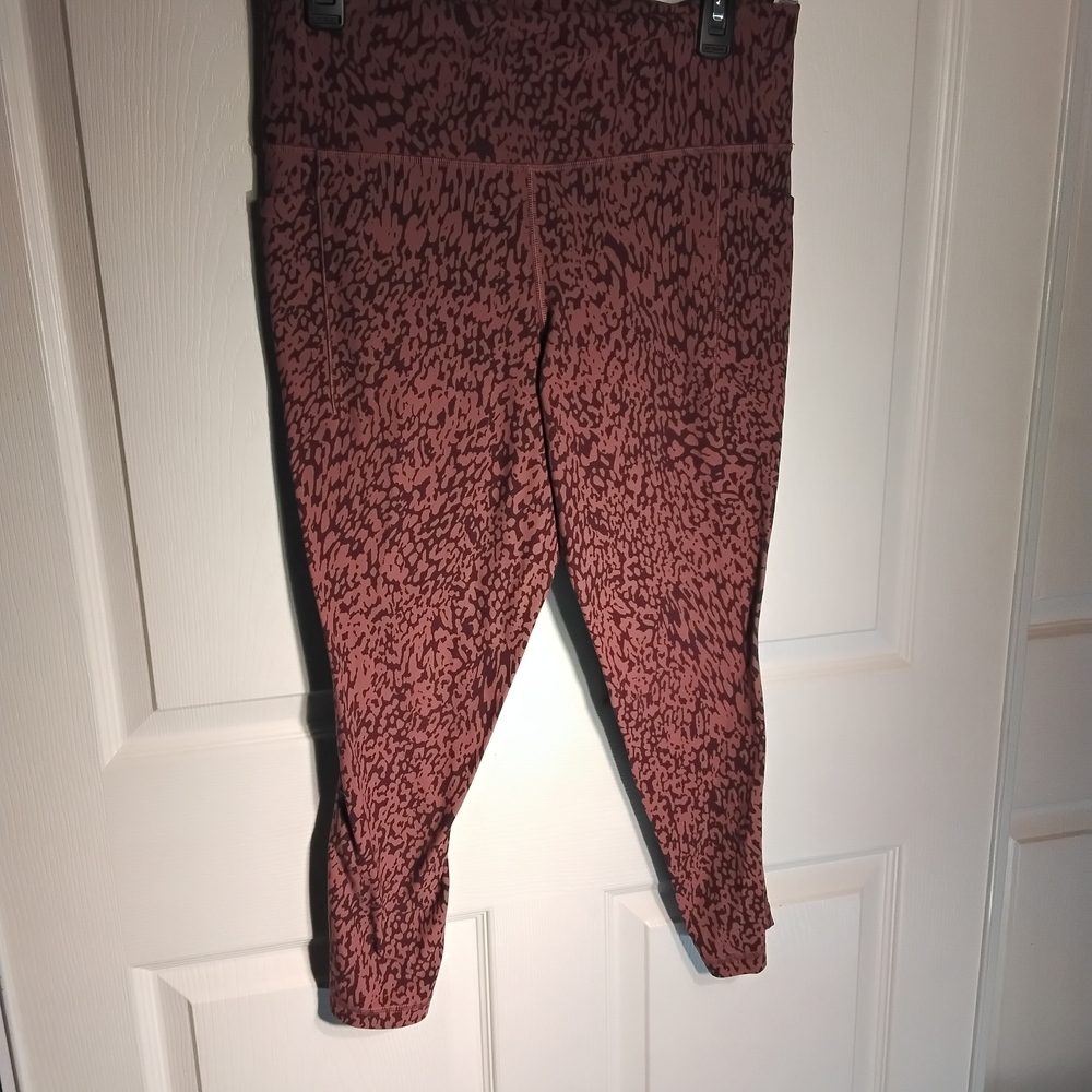 Athleta Burgundy Patterned Leggings